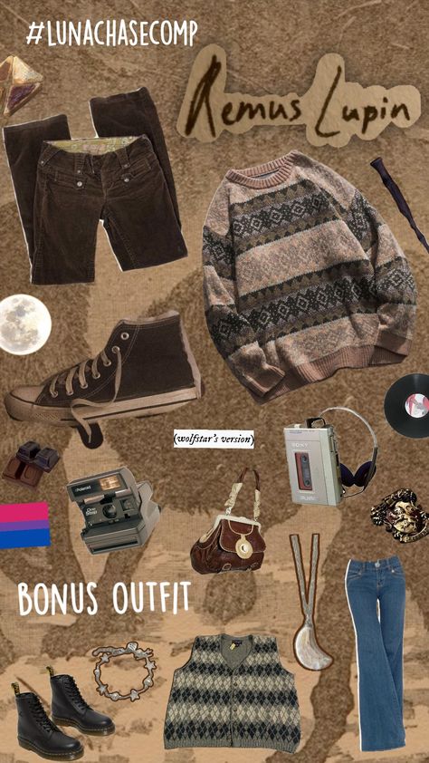 Remus Lupin outfit Inspo #compentry #lunachasecomp #remuslupin #moony #outfitinspo Remus Lupin Outfit Ideas, Remus Lupin Aesthetic Outfits, Lupin Outfit, Remus Lupin Outfit, Marauders Outfits, Lupin Aesthetic, Remus Lupin Aesthetic, 7th Grade Outfits, Thrift Ideas