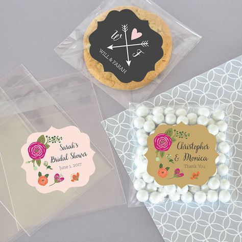 Clear Candy Bags Clear Cookie Bags Cellophane Cookie by ModParty Indian Favors, Popcorn Cookies, Cellophane Gift Bags, Clear Cookies, Cookie Wedding Favors, Candy Buffet Tables, Fresh Baked Cookies, Wedding Shower Favors, Candle Wedding Favors