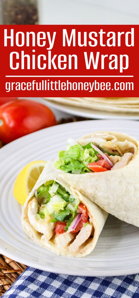 These Honey Mustard Chicken Wraps are full of tender, crisp chicken, crunchy veggies and a sweet and tangy sauce that makes the perfect quick meal on the go. Honey Mustard Chicken Wrap, Crisp Chicken, Crunchy Veggies, Freezer Cooking Recipes, Homemade Honey Mustard, Chicken Wrap, Honey Mustard Chicken, Honey Mustard Sauce, Mustard Chicken