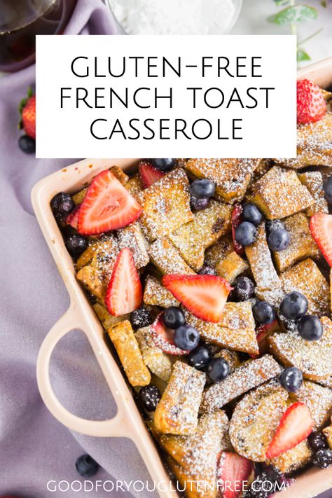 There's nothing like a little gluten-free comfort food to help things feel alright in this crazy world. Give this sweet, delicious and totally gluten-free French toast casserole recipe a go. Made with delicious gluten-free bread and fresh fruits found at Sprouts #ad. #brunch #glutenfreebrunch #glutenfreerecipes #easter #sundaybrunch Gluten Free French Toast Casserole, Gluten Free French Toast, French Toast Casserole Recipe, Gluten Free Brunch, Gf Breakfast, Gluten Free Breakfast, Toast Casserole, Gluten Free Recipes For Breakfast, Cheese Burger