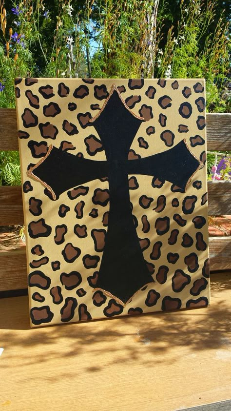 Posters To Paint For Your Room, Card Board Art Ideas, Cheetah Print Drawing Easy, Cheetah Print Canvas Painting, Leopard Painting Easy, Cheetah Painting Easy, Room Decor Inspo Wall Art, Diy Room Decor Drawings, How To Paint Cheetah Print