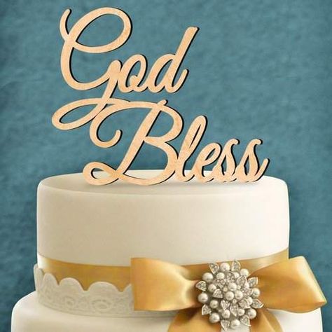 Delicate Cakes, God Bless Cake Topper, God Bless Cake, 30th Birthday Ideas For Women, Wooden Cake Topper, Confirmation Cakes, Smooth Cake, Wooden Cake, Happy Birthday Sister