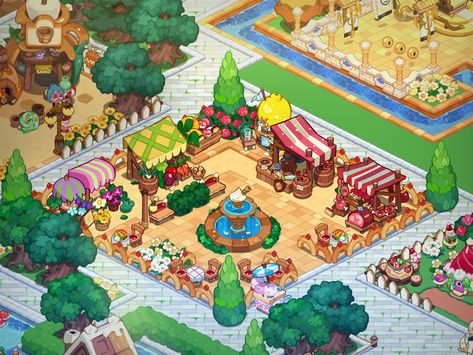 Jellybean Farm Layout Crk, Cookierun Kingdom Town Design, Cookie Run Kingdom Ideas, Cookie Run Kingdom City Idea, Crk Kingdom Layout Ideas, Crk Builds, Crk Designs, Cookie Run Kingdom Layout, Crk Ideas