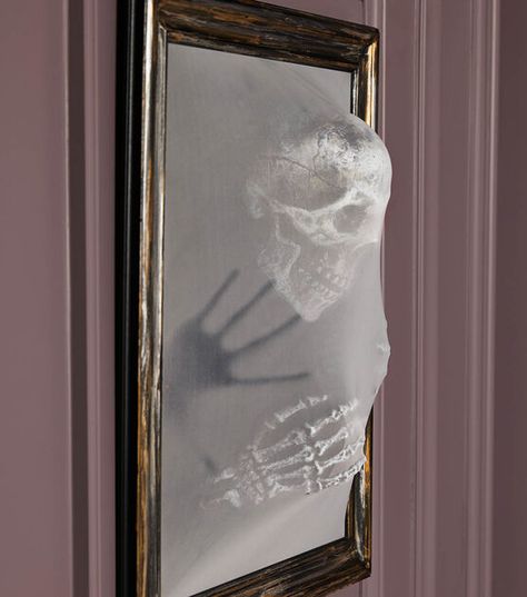 How To Make Spooky Skeleton Frame Art Online | JOANN Diy Halloween Picture Frames, Diy Halloween Pictures, Diy Halloween Skeleton, Halloween Picture Frames, Skeleton Silhouette, Skeleton Photo, Diy Framed Art, Halloween Mirror, Spooky Pictures