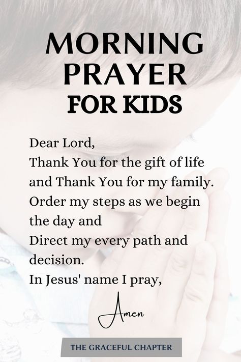 6 Simple Morning Prayers For Children - The Graceful Chapter Toddler Prayers Bedtime, Opening Prayer For School, Prayers For Children To Say, Morning Prayer For Kids, Prayers For Kids, Prayer For Kids, Children Prayers, Prayer For Our Children, The Graceful Chapter