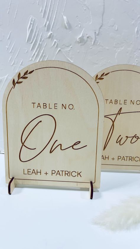 Wood Decor Wedding, Wedding Laser Engraving Ideas, Wedding Glowforge Ideas, Laser Engraving Wedding Ideas, Cnc Wedding Projects, Laser Engraved Wedding Gifts, Mdf Lasercut Design, Wedding Laser Ideas, Wood Wedding Signage