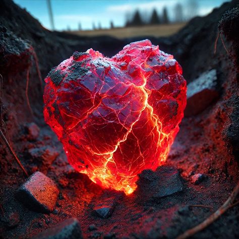 Unearth an earth heart, a pulsating red gem that glows with the life force of the planet. Found deep within the soil, this raw, vibrant heart radiates with an intense light, symbolizing the untamed power and spirit of the natural world. It's a rare treasure that ignites the imagination with its fiery allure and primordial energy.
#epicfantasy #rarestones #fantasyart #naturewonders Rock Powers Aesthetic, Red Earth Aesthetic, Fantasy Book Inspiration, Fire Rocks, Fire Demon, Social Media Branding Design, Media Branding, Heart Stone, Costume Contest