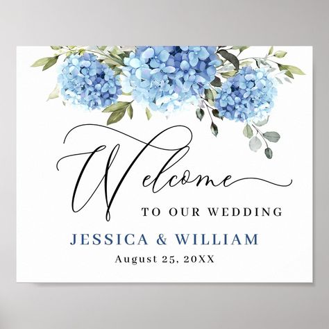 Welcome Wedding Board, Blush Roses Wedding, Hydrangea Watercolor, Hydrangea Pink, Hydrangeas Art, Pink Roses Wedding, Couples Bridal Shower, Ceremony Sign, Wedding Poster