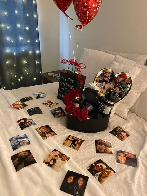 You & Me. Birthday For Boyfriend Surprise, Romantic Birthday Setup For Him, Cute Valentines Decorations, Room Decor For Valentine's Day, 1 Year Anniversary Room Set Up, Happy Birthday Ideas For Boyfriend, Birthday Decor Room For Him, Anniversary Surprise For Boyfriend, Suprise Room Decor For Boyfriend