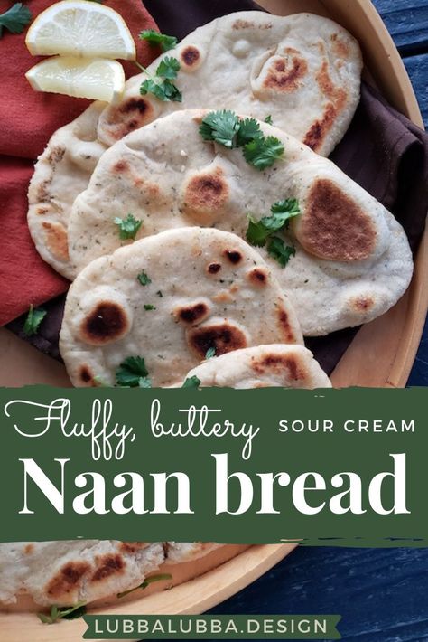 Sour Cream Naan Bread, Garlic Naan Bread Recipe, Soups Easy, Garlic Naan Bread, Garlic Naan Recipe, Naan Bread Recipe, Herbed Butter, Recipes With Naan Bread, Garlic Naan