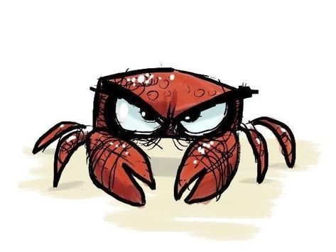 Crabby Illustration, Cute Crab Illustration, Crustaceans Drawing, Crabby Drawing, Crab Art, Armband Tattoos, Image Spiderman, Zestaw Ikon, Posca Art