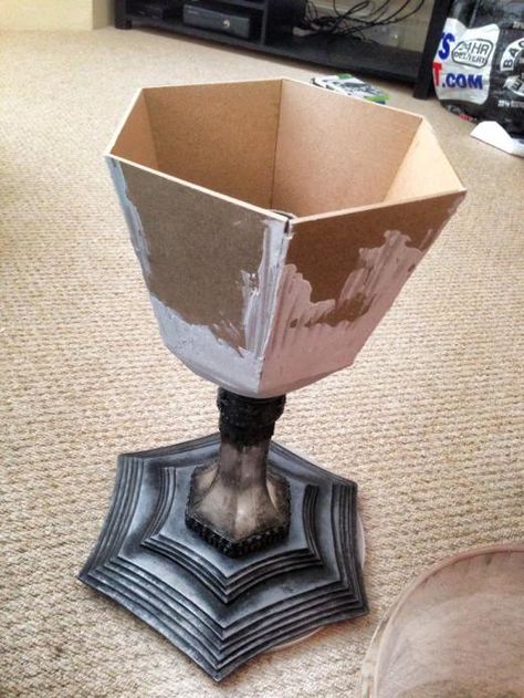 Diy Triwizard Cup, Prop Building Diy, Goblet Of Fire Diy, Diy Goblet Of Fire, Diy Hogwarts Castle, Harry Potter Things To Make, Diy Dementor, Diy Harry Potter Decorations, Halloween Harry Potter Decorations