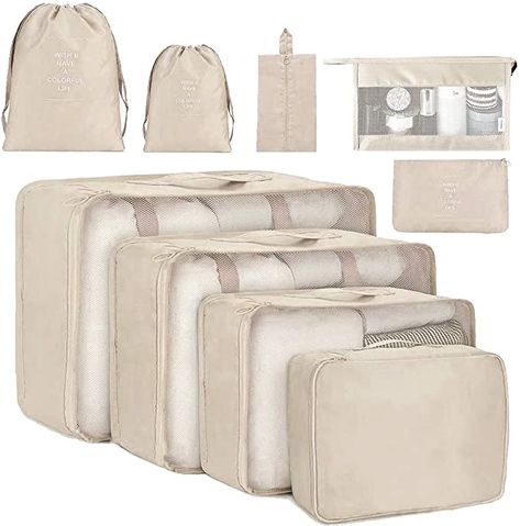 Suit Case Organizer, Travel Cubes Organizers, Suitcase Set Aesthetic, Packing Cubes Aesthetic, Aesthetic Travel Bag, Aesthetic Packing Suitcase, Packing Suitcase Aesthetic, Amazon Suitcase, Clothes Sorting