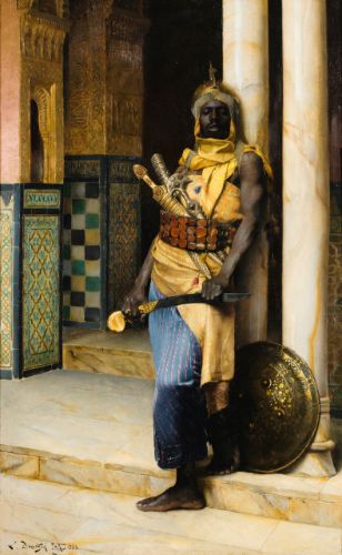 Ludwig Deutsch GUARDING THE PALACE 300,000 — 500,000 EUR 340,455 - 567,425USD LOT SOLD. 2,289,000 EUR (2,597,672 USD) Biblical Hebrew, Afrocentric Art, Historical Art, European Art, African History, Royal Palace, Arte Fantasy, Classical Art, Dark Ages