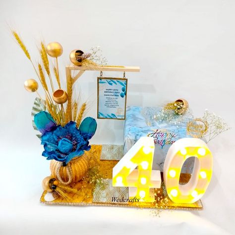 Mini Hampers, Birthday Gift Hamper, Turning 40, Birthday Hampers, Birthday Bouquet, Mini Cakes Birthday, Happy 40th, Unique Gift Wrapping, Happy 40th Birthday