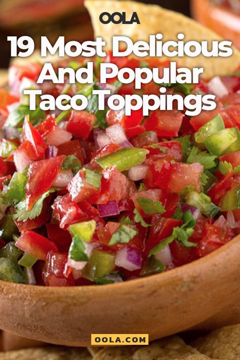 19 Most Delicious And Popular Taco Toppings #taco #toppings #food Mexican Taco Toppings, Taco Bar Drink Ideas, Toppings For Tacos Bar, Beef Taco Topping Ideas, Best Taco Toppings, Taco Street Food, Taco Ingredients Ideas, Taco Bar Toppings List, Street Taco Toppings