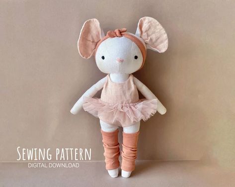 Animals Sewing, Boys Sewing Patterns, Bunny Boy, Boy Sewing, Ballerina Outfit, Printable Sewing Patterns, Rag Doll Pattern, Ballerina Doll, Kid Craft