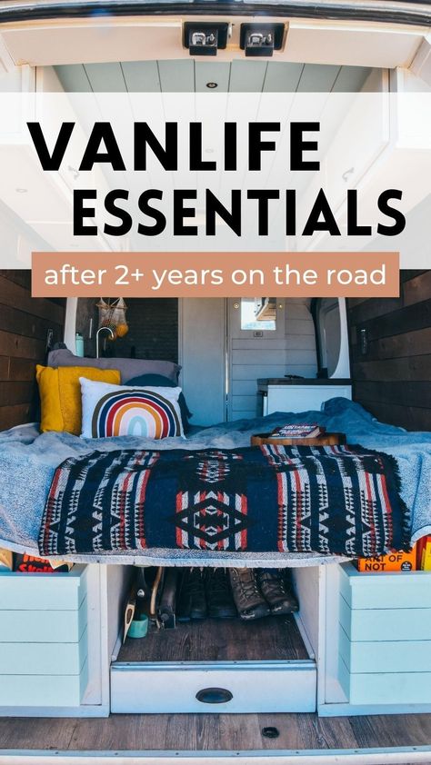 Van Living Essentials, Van Life Amazon Must Haves, Van Life Cheap, Van Living Layout, Surfing Van Life, Must Haves For Van Life, Van Hacks Camper, Van Life Packing List, Van Life Tips And Tricks