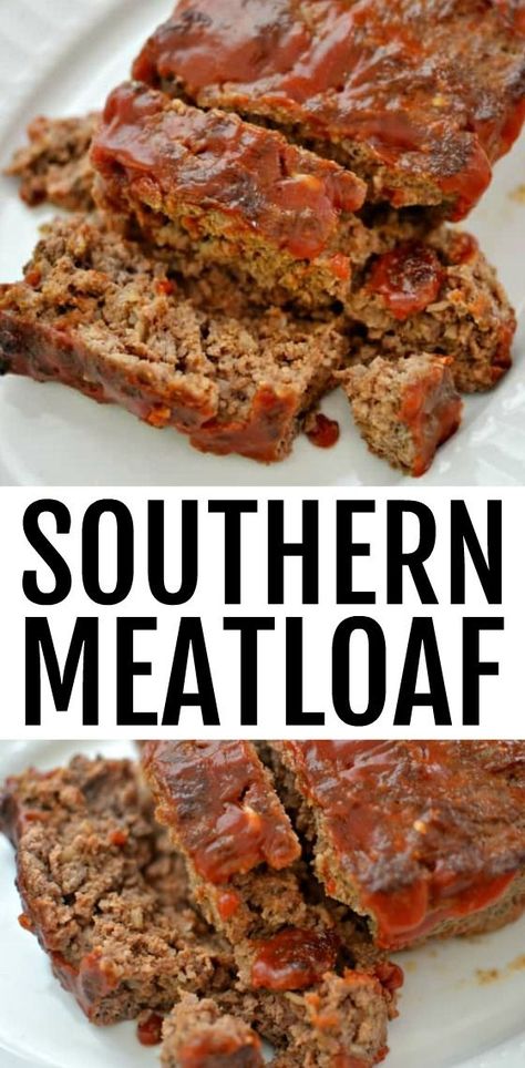 Simple Southern Meals, Soul Food Meatloaf, Old Southern Recipes, Old School Soul Food, Southern Style Meatloaf, Quick Meatloaf Recipes, Southern Meatloaf, Beef Meatloaf Recipes, Meatloaf Recipes Pioneer Woman