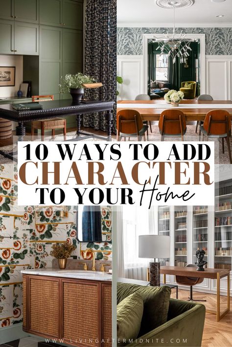 Eclectic Home Design Ideas, Styling Older Homes, New Home Vintage Style, Fresh Home Decor Ideas, Old Fashioned Decorating Ideas, Add Character To Living Room, Add Character To Apartment, How To Give Your Home Character, Incorporating Vintage Decor