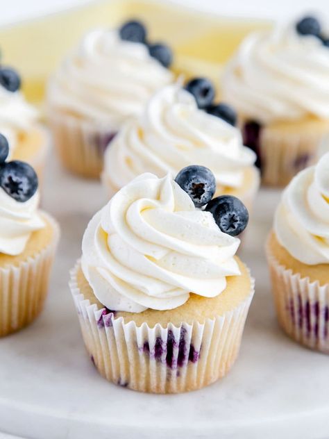 Lemon Blueberry Cupcakes - Cake Me Home Tonight Easy Lemon Blueberry Cupcakes, Blueberry Cream Cheese Cupcakes, Blueberry Cupcakes Decoration, Lemon Blueberry Cupcakes From Box Cake, Summer Wedding Cupcakes, Blueberry Cupcakes Recipe, Cake Me Home Tonight, Lemon Blueberry Cupcakes, Spring Recipes Dessert