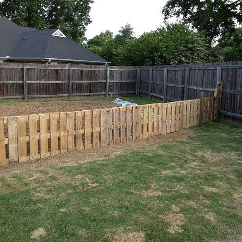 pallet fence, diy, fences, pallet, repurposing upcycling, Pallet fence Diy Dog Fence, Fencing Ideas, Cheap Backyard, Pallet Fence, Steel Fence, Diy Fence, Front Yard Fence, Door Inspiration, Bamboo Fence