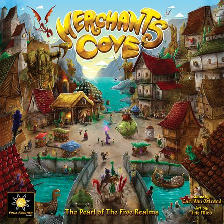 Welcome ashore to Merchants Cove! In this highly asymmetric Euro game, each player takes control of a completely different fantasy merchant such as the Alchemist, the Captain, the Time Traveler and the Blacksmith. Using a unique set of role specific components and gameplay mechanics, each merchant will compete to satisfy the demands of the bold adventurers who arrive each day to spend their hard earned coin at the famous market piers. An exciting time resource mechanism will challenge each play Art Evaluation, Board Game Ideas, Board Game Cafe, Solo Games, Playing Board Games, Game Cafe, Board Game Geek, Game Cover, Kickstarter Campaign