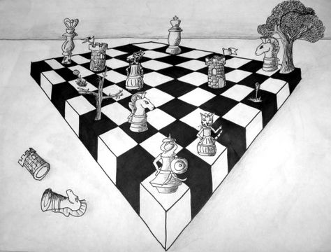 sping chess paintings | The two sides of the chess board go towards two different vanishing ... Perspective Drawing Ideas, 2 Point Perspective Drawing, 3 Point Perspective, Two Point Perspective, Perspective Lessons, 1 Point Perspective, Perspective Drawing Lessons, One Point Perspective, Point Perspective