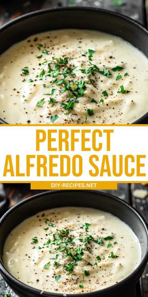 Try the perfect Alfredo sauce recipe! With heavy cream, butter, Parmesan, and garlic, it's a delicious addition to any pasta. Perfect Homemade Alfredo Sauce, Alfredo Roux Sauce, Homemade Alfredo Sauce With Half N Half, Lighter Alfredo Sauce Recipe, Traditional Alfredo Sauce Recipe, Best Ever Alfredo Sauce, Alfredo Cream Sauce, Fazolis Alfredo Recipe, Best Alfredo Sauce Recipe Homemade