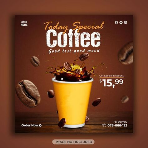 Coffee shop social media promotional ban... | Premium Psd #Freepik #psd #food Coffee Social Media Design Ideas, Cafe Design Poster, Coffee Shop Social Media Posts, Coffee Social Media Design, Coffee Social Media Post, Coffee Shop Social Media, Coffee Ads, Priyanka Singh, Coffee Poster Design