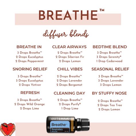 Breasthe Diffuser Blends Need to place an order? Use this link: https://www.doterra.com/US/en/site/jamieeasterly Please connect with me if you have any questions or issues. jamieeasterly@essentiallifewithjamie.com #doTERRA #pureandnatural #selfcare #empowered #essentialoils #essentiallife #wellness #november #chillintheair #diffuserblends #bogobox #bogo Diffuser Blends For Chest Congestion, Stuffy Nose Diffuser Blend, Nighttime Diffuser Blends, Stuffy Nose Essential Oils, Spices Chart, Oils For Sickness, Lip Balm Business, Diffuser Oil Blends, Snoring Essential Oils