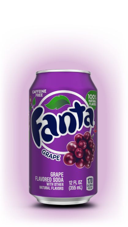 Pineapple Fanta, Grape Fanta, Candy Eyeballs, Purple Food, Chewy Granola, Photoshop Design Ideas, Fanta Can, Grape Soda, Sleepover Food