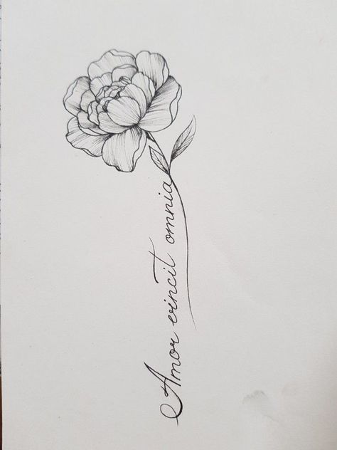 Peonies Tattoo Back, Small Peony Tattoo Black, Peony Tattoo With Stem, Peony Line Art Tattoo, Pioni Flowers Tattoo Design, Peony Tattoo Wrist, Small Peony Tattoo Simple, Single Peony Tattoo, Gardina Flowers Tattoo