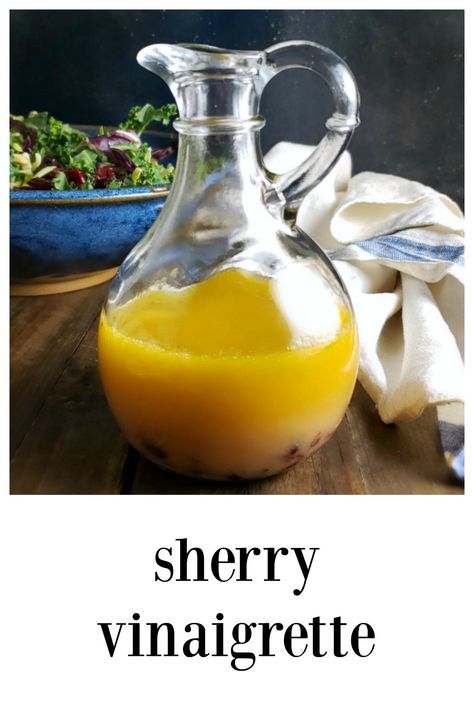 Sherry Recipes, Kale Salad Dressing, Vinegar Salad Dressing, Salad Dressing Recipes Healthy, Sherry Wine, Dijon Vinaigrette, Champagne Vinegar, Simple Vinaigrette, Salad Dressing Recipes Homemade