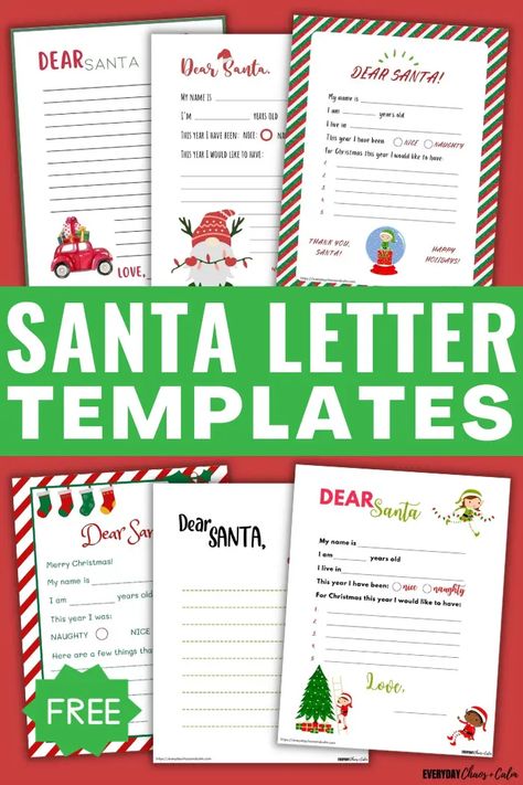 Free Printable Santa Letter Templates Template Letter To Santa, Santa Letter For Older Kids, Diy Letter To Santa, Free Printable Letter To Santa Template, Kids Letter To Santa Printable, Santa Letter Printable Template, Santa Stamps Printable Free, Santas Letter Template, Blank Santa Letter Printable