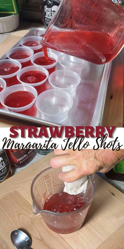 JELLO SHOTS Tequila Jello Shots, Strawberry Margarita Jello Shots, Strawberry Jello Shots, Margarita Jello, Margarita Jello Shots, Halloween Jello Shots, Jello Pudding Shots, Jell O Shots, Jello Shot