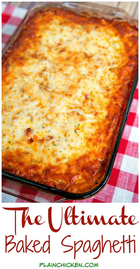 Spaghetti Sauce Casserole, Baked Spaghetti With Italian Sausage, Baked Spaghetti With Sausage, Italian Casseroles Baked, Ultimate Baked Spaghetti, Pasta Craving, Spaghetti Baked, Spaghetti Casserole Recipe, Spaghetti Recipes Easy