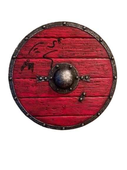 Medieval Viking Shield Raven Ragnar Viking Shield ~ Battle Ready Viking Shield. Red Red Clothing, Viking Shield, Viking Tattoos, Vikings, Shoes Jewelry, Tattoos, Red