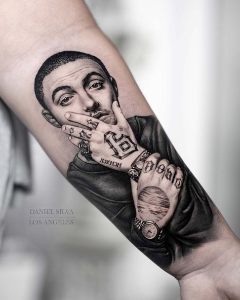 Mc Miller, Based God, 25 Tattoo, 44 Tattoo, Hip Hop Tattoo, Hop Tattoo, Mac Miller Tattoos, Mister Cartoon, Daniel Silva