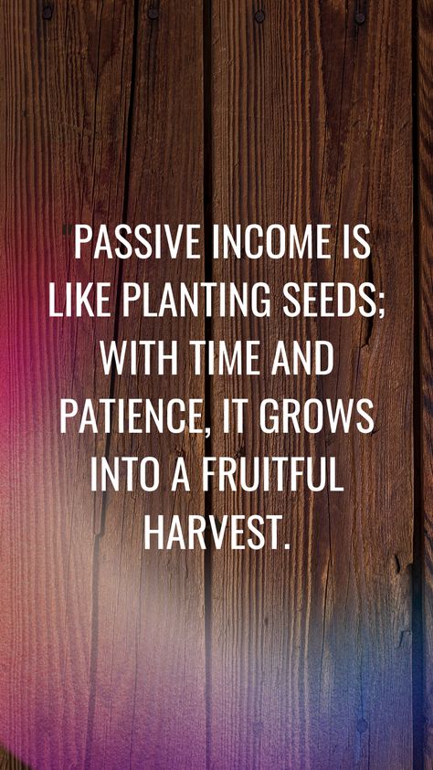 🌱 Passive income is akin to planting seeds – with nurturing and patience, it flourishes into a bountiful harvest. 🌟 Cultivate streams of passive income to enjoy financial freedom and security. 💼 Invest wisely, stay committed, and watch your wealth grow effortlessly over time. #PassiveIncome #Investing #FinancialFreedom #WealthBuilding #IncomeStreams #InvestmentStrategy #FinancialSecurity #Patience #WealthManagement #FinancialIndependence Wealth Is Quiet, Quotes About Financial Freedom, Apple Pudding, Passive Income Quotes, Life Insurance Marketing, Financial Knowledge, Financial Quotes, Business Quote, Wealth Quotes