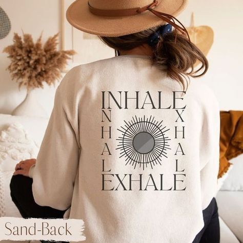 Inhale Exhale Shirt Yoga Sweatshirt Meditation Shirt  Spiritual Shirt Inspirational Motivational Tee Mindfulness Shirt  Mental Health Shirt Easy 30 day return policy Etsy Pod, Yoga Tee Shirt, Spiritual Clothing, Yoga Sweatshirt, T Shirt Design Ideas, Spiritual Shirts, Yoga Tees, Shirt Prints, Inhale Exhale