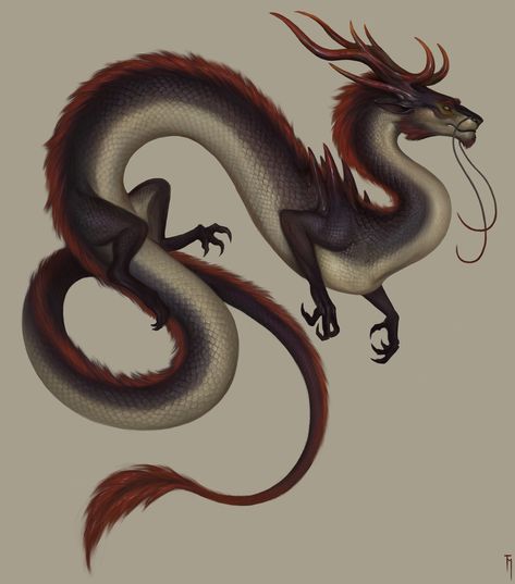 Lung Dragon Art, Wyverns Art, Lung Dragon, Dnd Beasts, Fallen King, Dragon Poses, Dragon Fashion, Dragon Horns, Dragon Horse