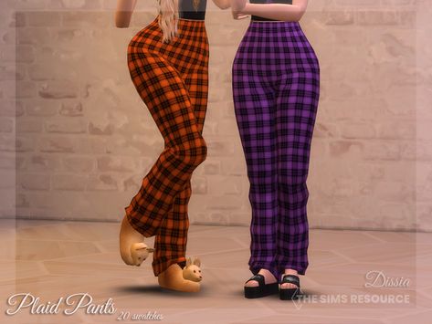 The Sims Resource - Plaid Pants Sims 4 Cc Plaid Pants, Sims 4 Pajama Pants, Sims 4 Cc Pajama Pants, Sims 4 Pajamas Cc Maxis Match, Ts4 Cc Pants, Cassandra Goth, Ts4mm Cc, Mods Ts4, Female Pajamas