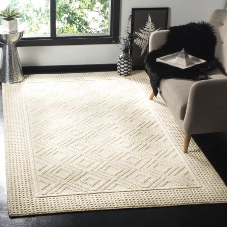 Safavieh Vermont Hyde Geometric Area Rug or Runner, Beige Indoor Trellis, Country Cottage Style, Rug Ivory, Rug Size Guide, Cotton Area Rug, House Things, Geometric Area Rug, Ivory Rug, Cotton Rug