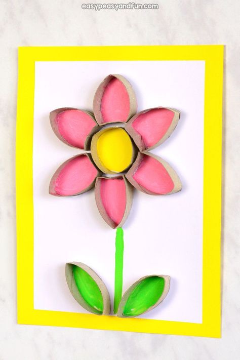 Flower Toilet Paper Roll Craft - Easy Peasy and Fun Paper Roll Flowers, Toilet Paper Roll Craft, Lion Craft, Roll Craft, Fox Crafts, Craft Easy, Spring Crafts For Kids, Toilet Paper Roll Crafts, Paper Roll Crafts