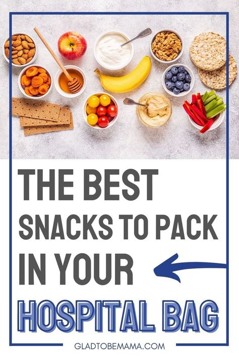 When packing your hospital bag for labor and delivery, you might not think about bringing snacks. A big misconception around giving birth is that you can’t eat while in labor. Well, that’s not always the case! Plus, you will want to pack snacks for the dad-to-be also! Find out all of the best snacks for your hospital bag; they can be crucial for your comfort while in labor! #hospitalbagessentials #hospitalbagsnacks #pregnancytips #motherhood #laboranddelivery List Of Snacks, Dad Hospital Bag, List Of Healthy Snacks, Delivery Hospital Bag, High Fiber Snacks, Hospital Food, Packing Hospital Bag, Pregnancy Hospital Bag, Labor Hospital Bag