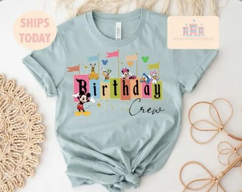 Disneyland Bday Shirts, 1st Birthday Disney Shirt, Disneyland Shirts For Family Birthday, First Birthday Disney Shirt, Disney Birthday Crew Shirts, Disney Bday Shirt, Disney World Birthday Shirt, Disney Birthday Shirts For Family, Disneyland Birthday Shirts