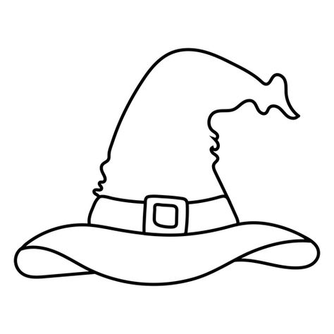 Witch Hat Silhouette, Witch Hat Outline, Witch Hat Template Free Printable, Witches Hat Drawing, Witches Hat Doodle, Witch Hat Printable, Witch Hat Template, Witch Template, Halloween Pictures To Draw