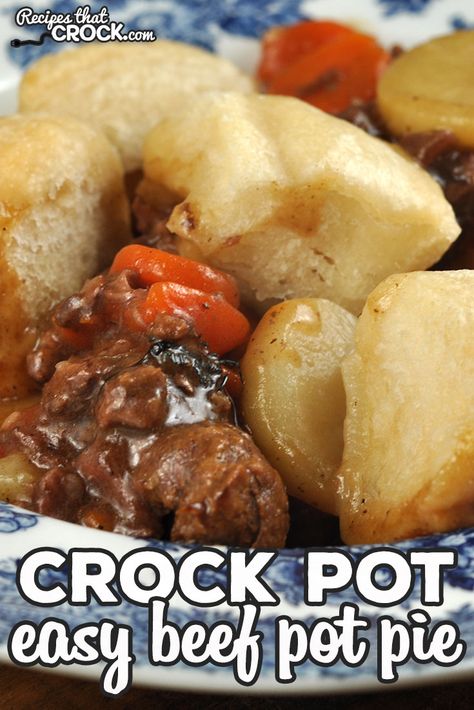 Crock Pot Suppers, Beef Pot Pie Recipe, Beef Pot Pie, Crockpot Side Dishes, Crock Pot Beef, Beef Pot Pies, Slow Cooker Dinner Recipes, Slow Cooker Beef Stroganoff, Pot Pie Filling