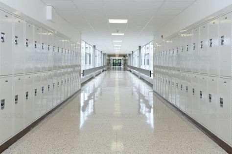 hallways of the school School Hallway Aesthetic, High School Hallway, High School Design, School Hallway, School Building Design, School Hall, School Background, School Hallways, School Interior